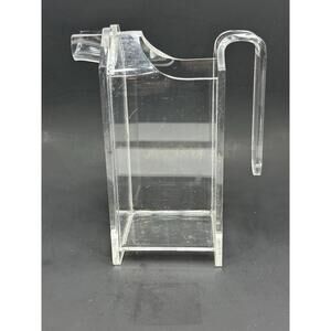 VINTAGE MID CENTURY HJ STOTTER CLEAR LUCITE ACRYLIC PITCHER RARE MILK CARTON